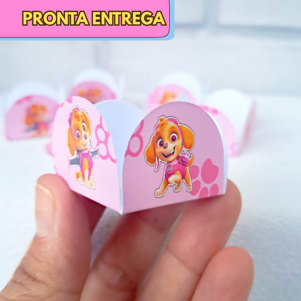 20/50/100 Forminha Personalizada Patrulha Canina Skye 4 Pétalas para Brigadeiro/Docinhos para Festas