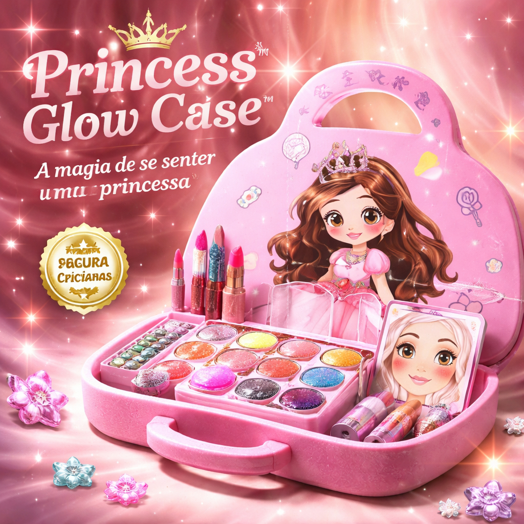 Kit Maquiagem Infantil Maleta Princesa Rosa Presente Brinquedo Menina Barato Lindo luxo Encantador