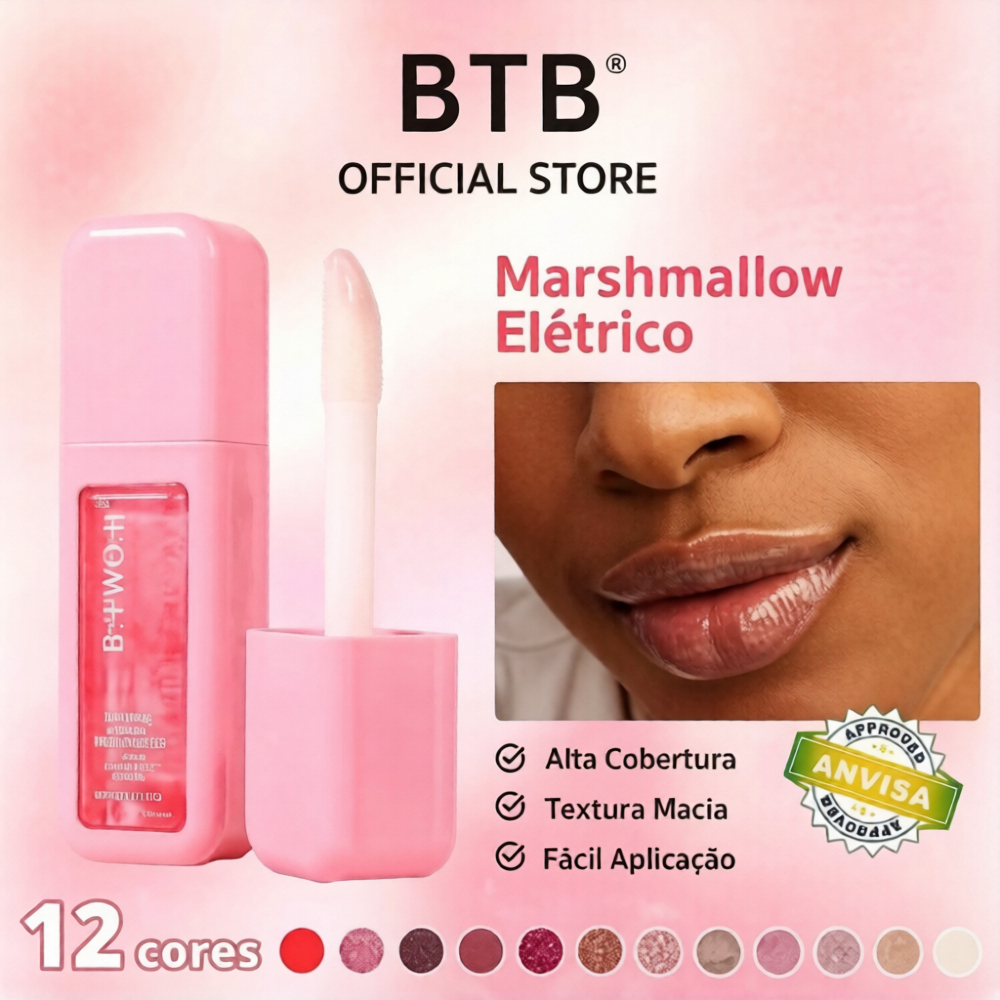 B.TWO.B Brilho Labial Brilhante 12 Cores - Gloss Labial Hidratante com 83% Ingredientes de Cuidados, Aplicador Jumbo em Oferta na Shopee