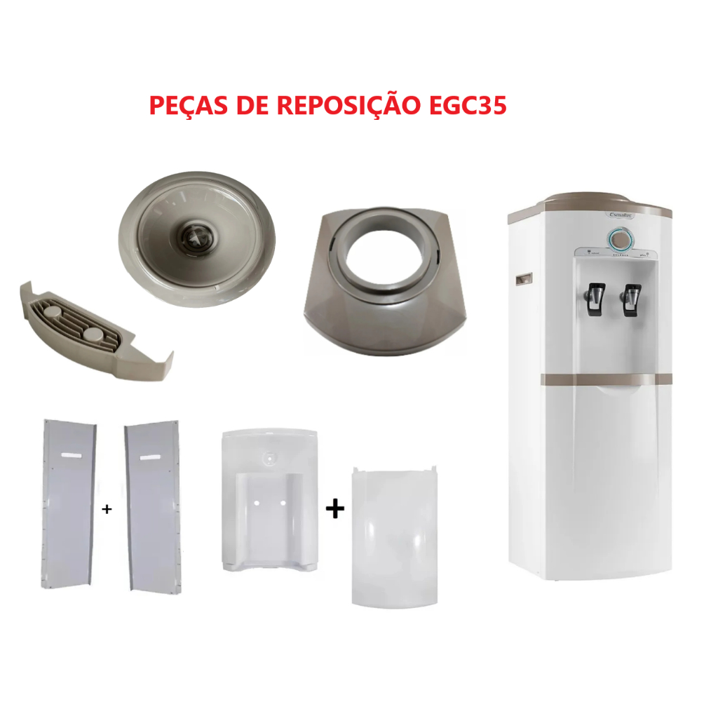 Peças Bebedouro Esmaltec ECG35 Painel Superior - Inferior - Pingadeira - Lateral - Tampa Suporte Furador Original
