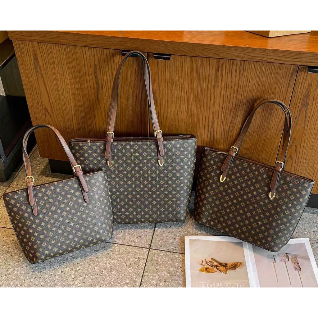 Nova bolsa de ombro feminina portátil, elegante e casual, em couro sintético, com grande capacidade HO-21393 em Oferta na Shopee