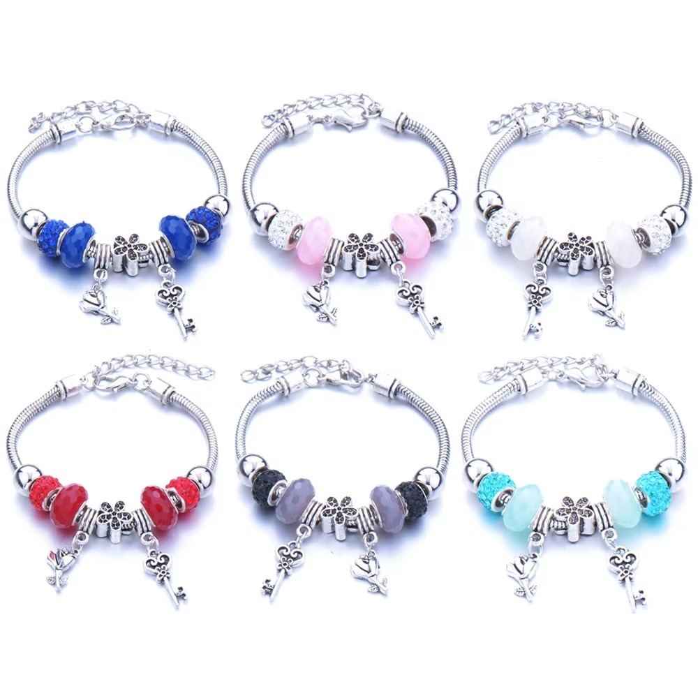12, 24 ou 36 Pulseiras Berloques Femininas Prata Aço Inox Pingentes Presente Mulher Atacado Revenda