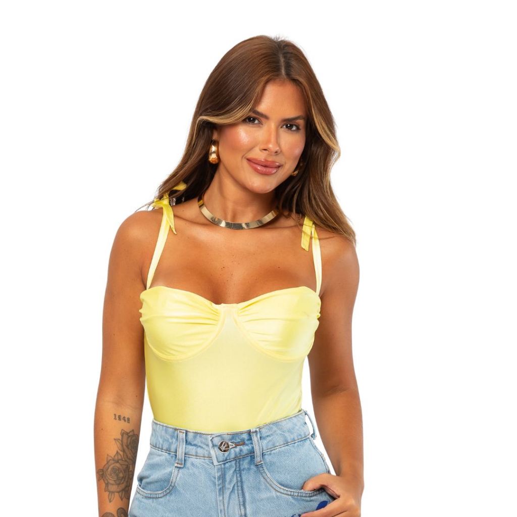 Body Feminino Acetinado com Amarração Praia Dia Dia em Oferta na Shopee