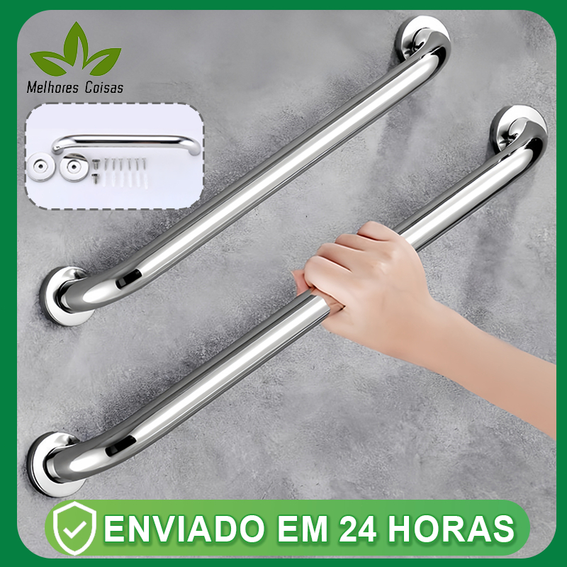 Banheiro Corrimão Aço Inox Suporte Pegador  60cm ,40cm Acessibilidade Idoso