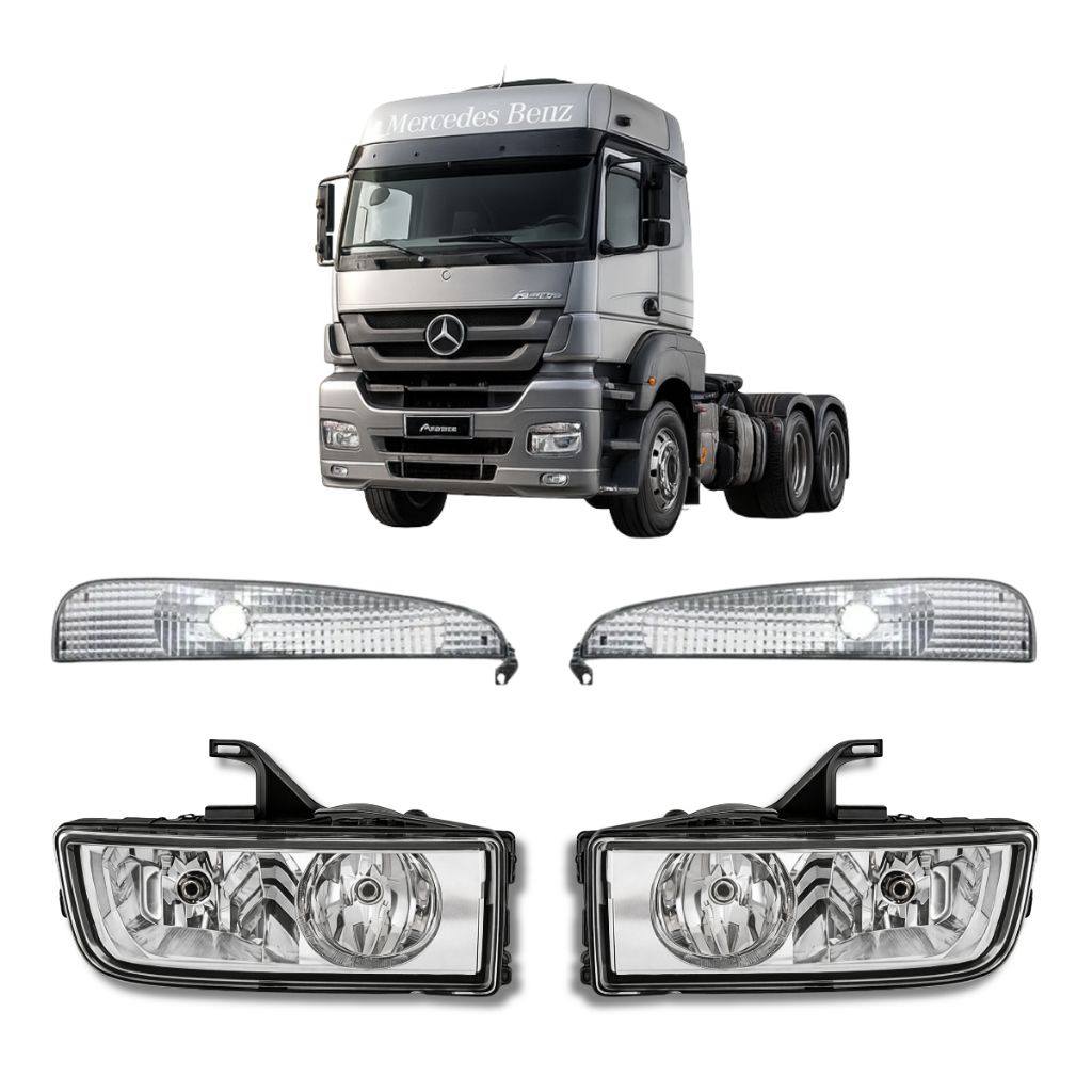 Kit Completo Farol Principal Le Ld + Par Lanterna Seta Mercedes Benz Axor