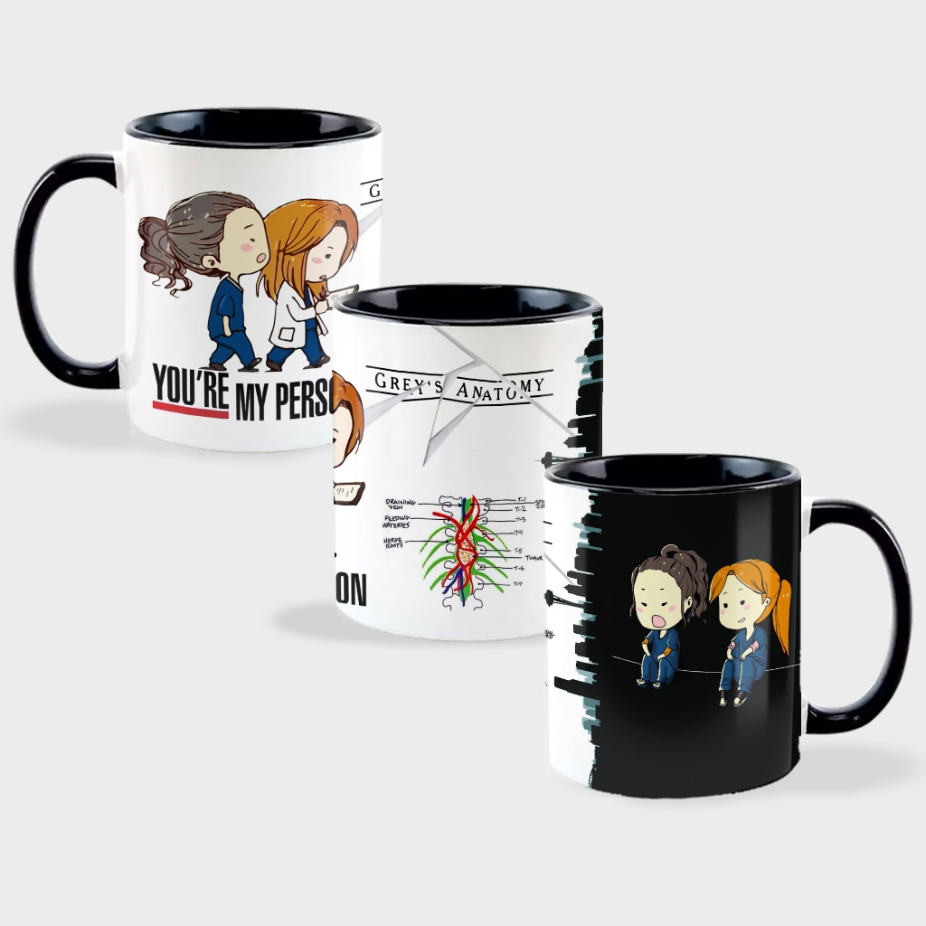 caneca Colorida greys anatomy yang Christina Derek you are my person xícara