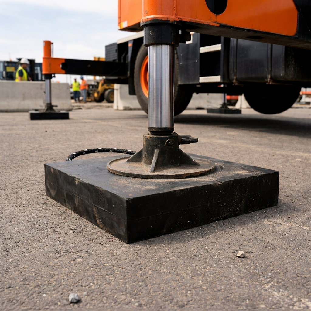 Calço Estabilizador 35x35x5cm Alta Resistência Durável para Máquinas Pesadas Construção Civil