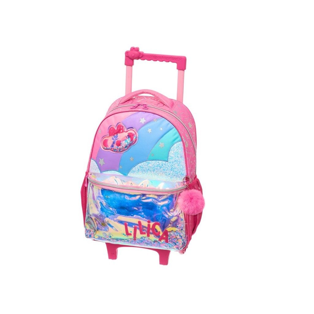 Mochila Escolar Lilica Replica Com Rodinhas Super Star Rosa Lilica Ripilica