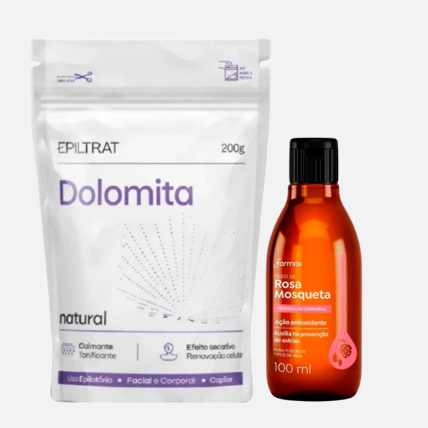 Kit Clareador Dolomita + Óleo Rosa Mosqueta Clareamento Máscara 200g + 100ml Labotrat Kit Clareador Dolomita + Óleo Rosa Mosqueta Clareamento Máscara 200g + 100ml Labotrat