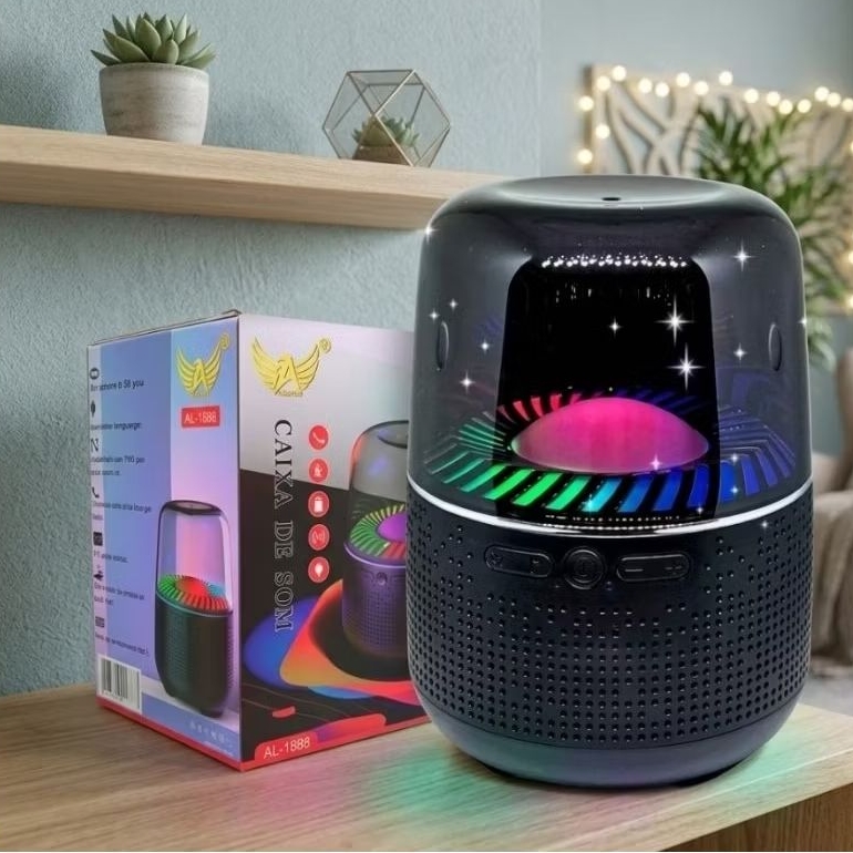 Caixa de Som Bluetooth 15W Iluminação Festa LED RGB Altomex