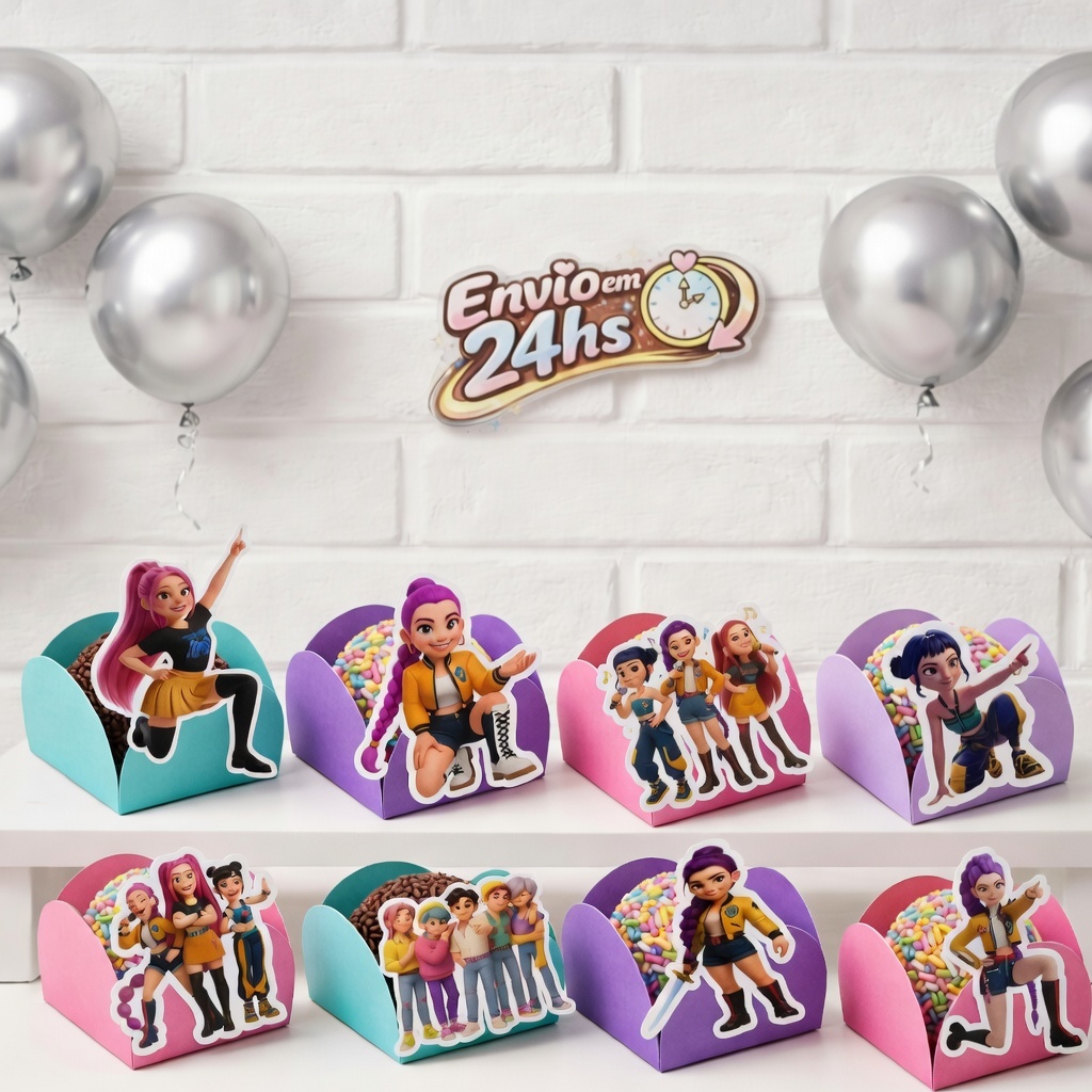 100 Forminhas de doce GUERREIRAS DO K-POP Personalizado para beijinho e brigadeiro Festa Infantil Aniversário