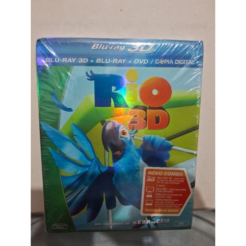 Blu-ray Rio Blu-ray 2d + Blu-ray 3d + Dvd Lacrado Original
