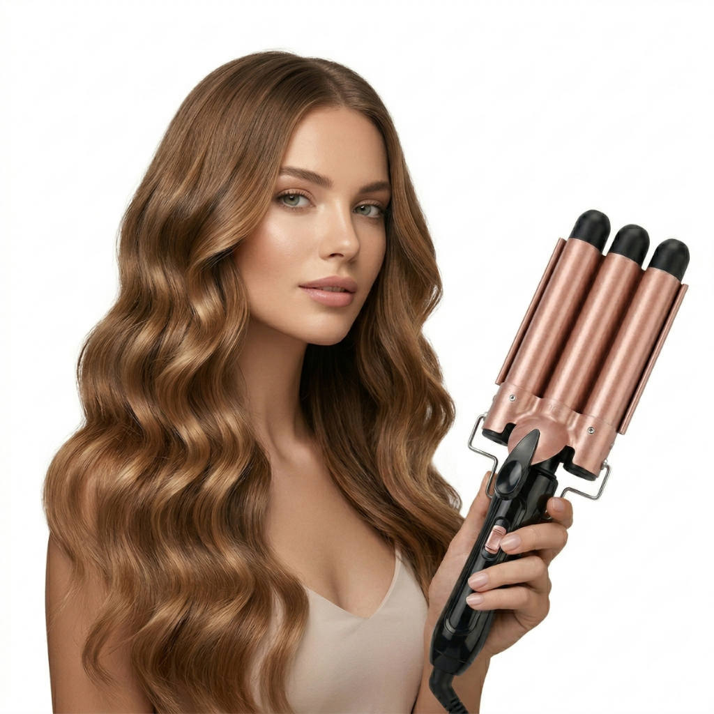 Triondas Modelador de Cachos Profissional 25mm Bivolt Prancha Turmalina Cerâmica Ondas Perfeitas