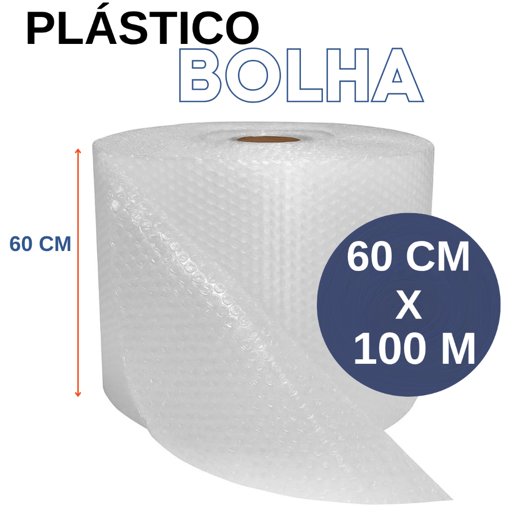 Plástico Bolha - Bobina 60 cm X 100 Mts E-commerce Mudança 25 Micras Bolha reforçado