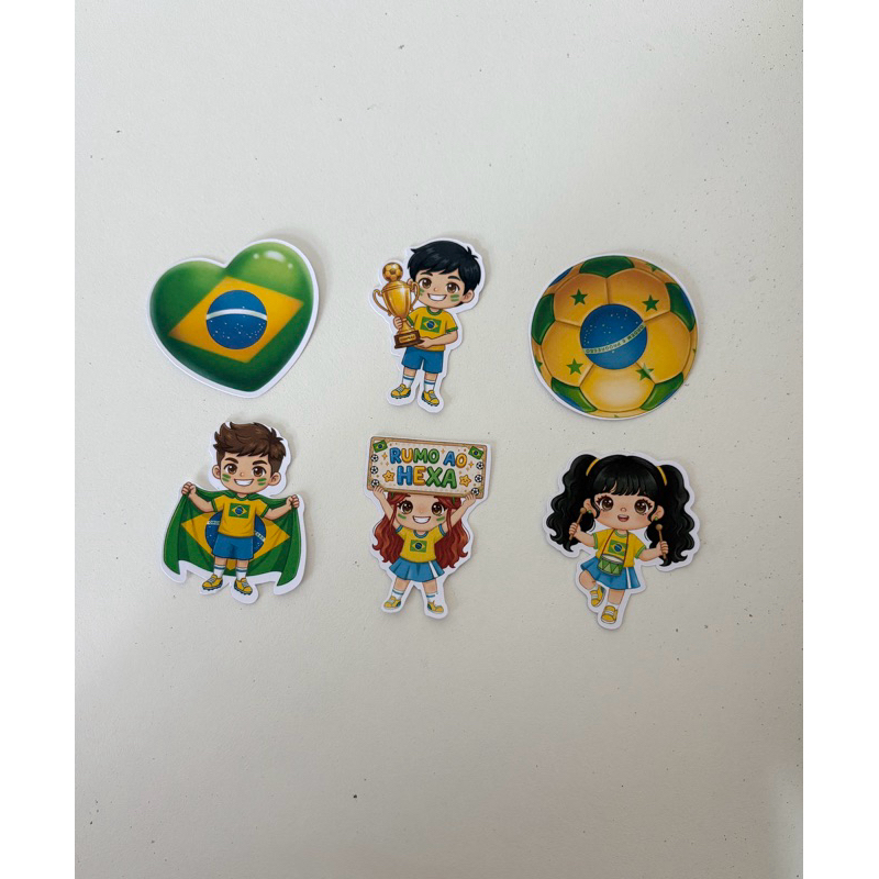 Kit com 60 Apliques / Recortes - Festa Brasil - Copa do Mundo - Apliques Papel- decoração copa do mundo