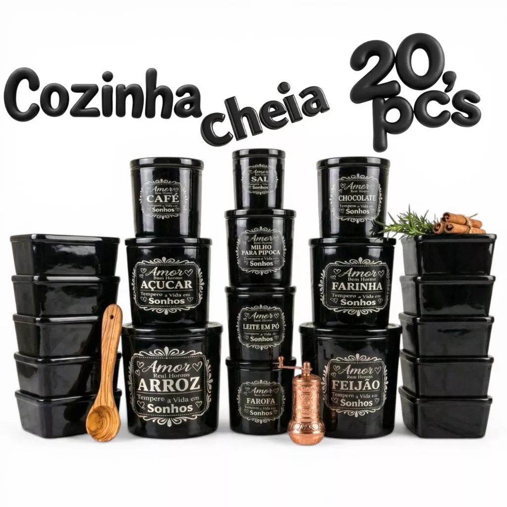 Potes Plásticos BPA Free Kit 20 Peças Para Mantimentos — imagem 1