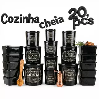 Potes Plásticos BPA Free Kit 20 Peças Para Mantimentos