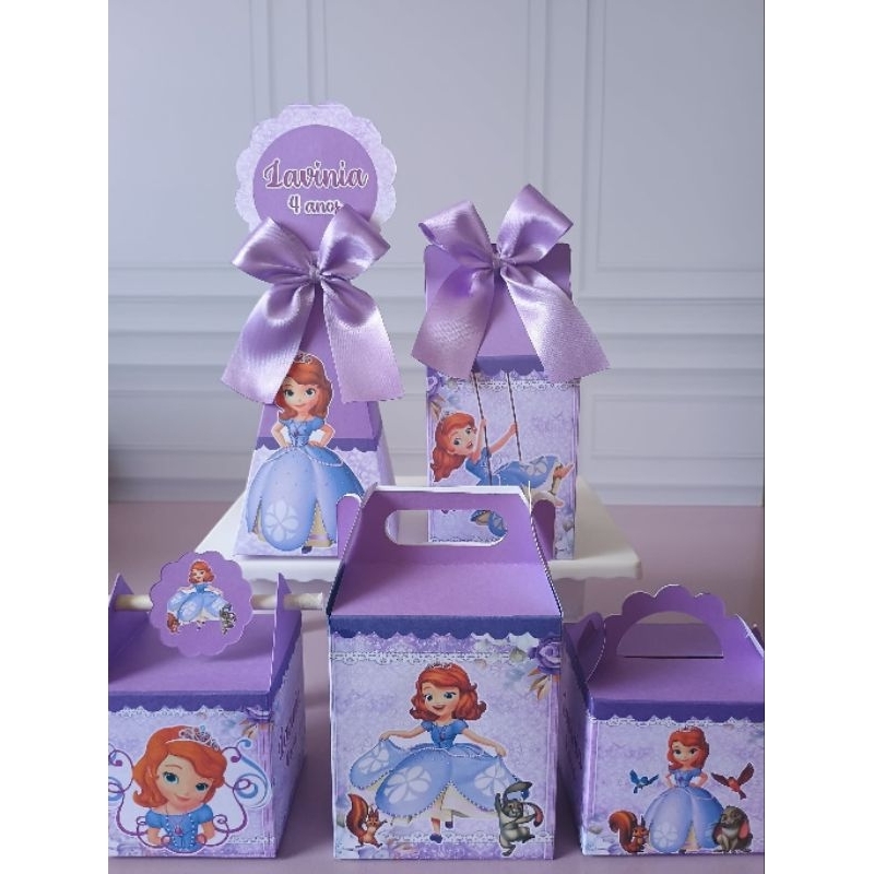PEGUE E MONTE - Caixinhas Personalizadas Princesa Sofia para aniversário/Lembrancinhas/Decoração/Kit Festa