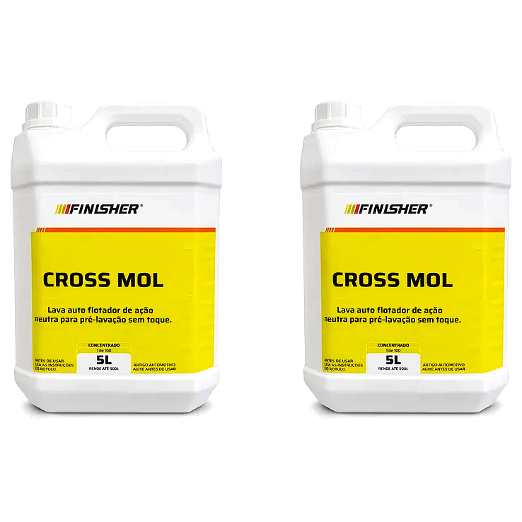Kit 2x Cross Mol Finisher 5L – Lava Auto Flotador Neutro Concentrado (Pré Lavagem Automotiva)