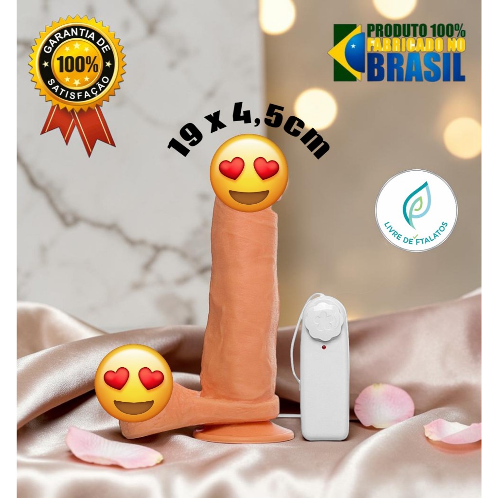 penis pinto consolo protese peniana com vibrador e ventosa 19cm - PROMOÇÃO  !!!