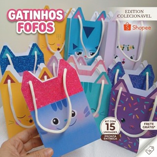 15 Sacolinhas Surpresa Casa Mágica da Gabby Personalizadas - Kit Festa Infantil Pegue e Monte - PRONTA ENTREGA em Oferta na Shopee