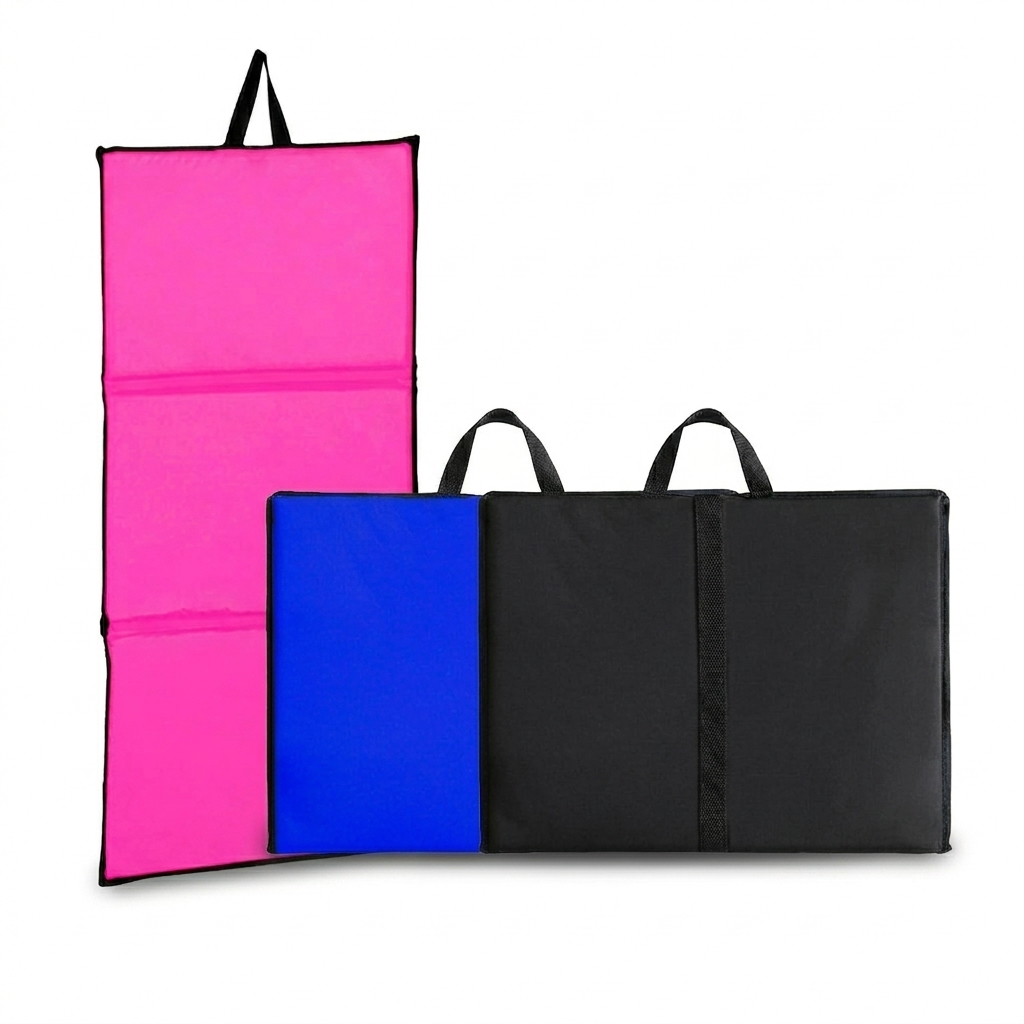 Colchonete Colchão Dobrável Maleta Azul Rosa Preto Aulas Academia Residencial Fitness Yoga Abdominal Compacto