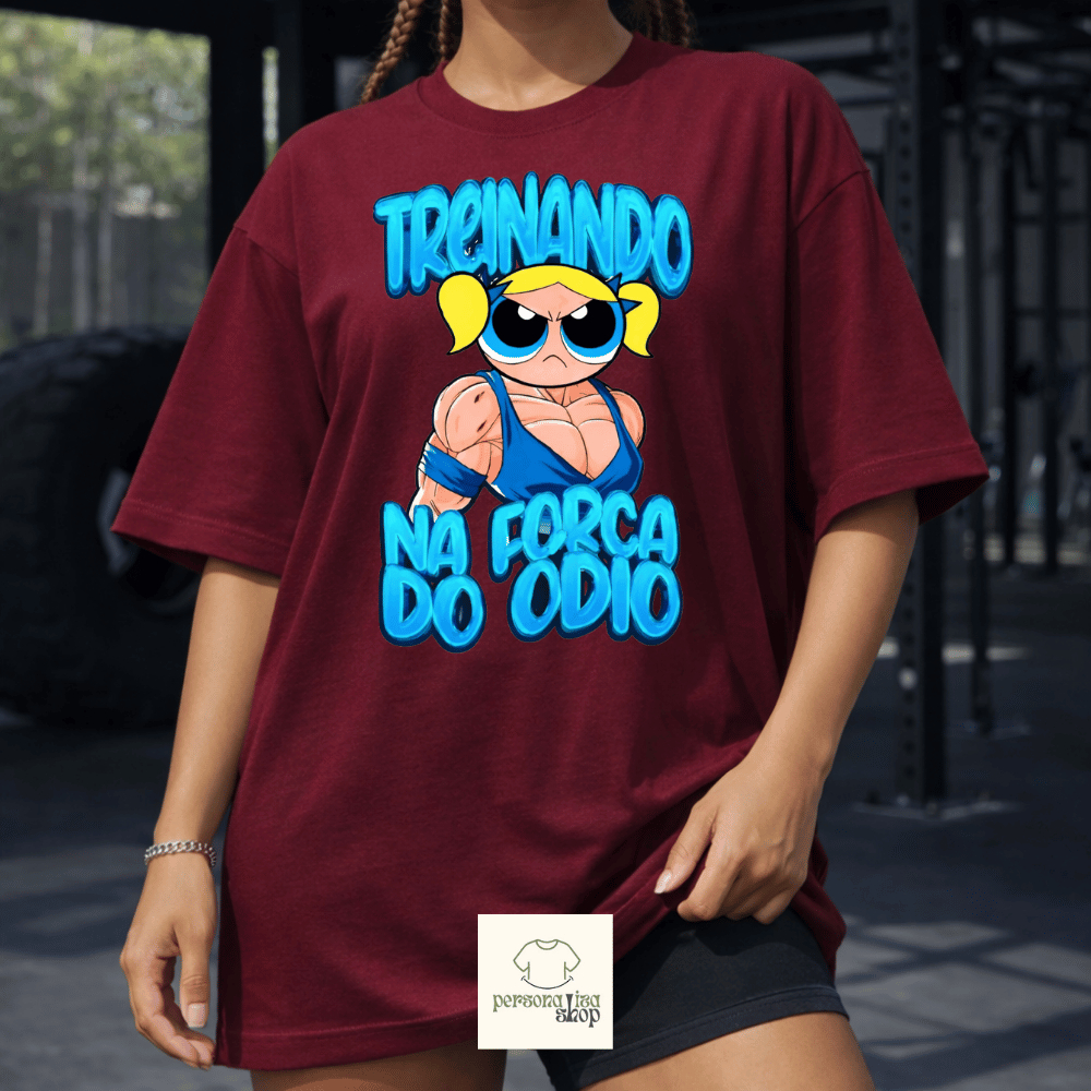 Camisa Camiseta Feminina Academia 100%Algodão Tshirt Fitness Lindinha Super Poderosa Blusa de Treino