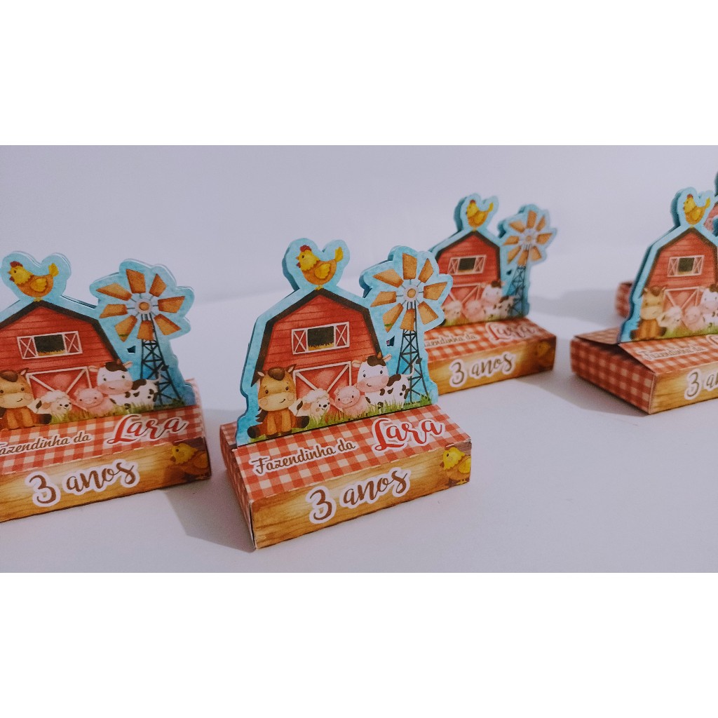 20 Porta Bis Duplo Personalizado Fazendinha – Lembrancinha Festa Infantil, Aniversário, Decoração Menino e Menina