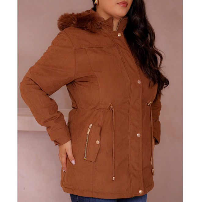 parka feminina plus size toda forrada por dentro em tecido sarja vários cores com capuz removível