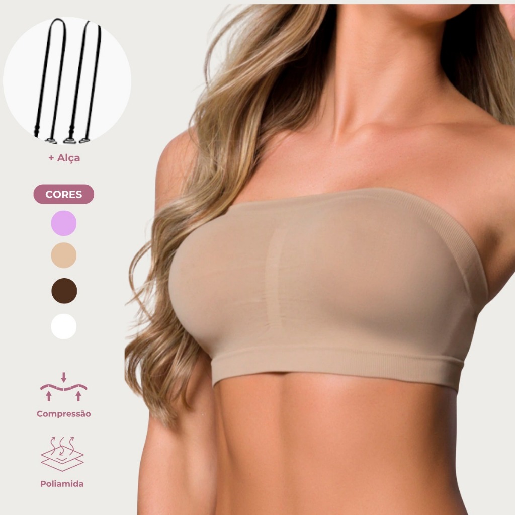 Top Faixa com Bojo Feminino – Confortável, Não Marca e Ideal para Blusas de Alça