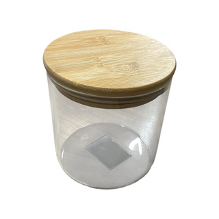 Pote Para Mantimentos com Tampa de Bambu Vedação Hermética - 550 ml