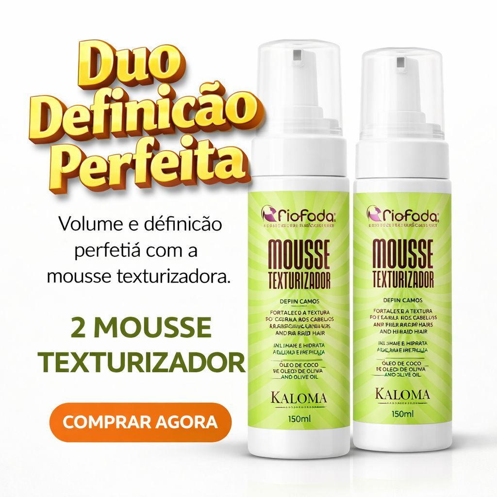 Kit 2 Mousses Texturizador Fio de Fada 150ml Espuma Capilar Definição Tranças Anti Frizz