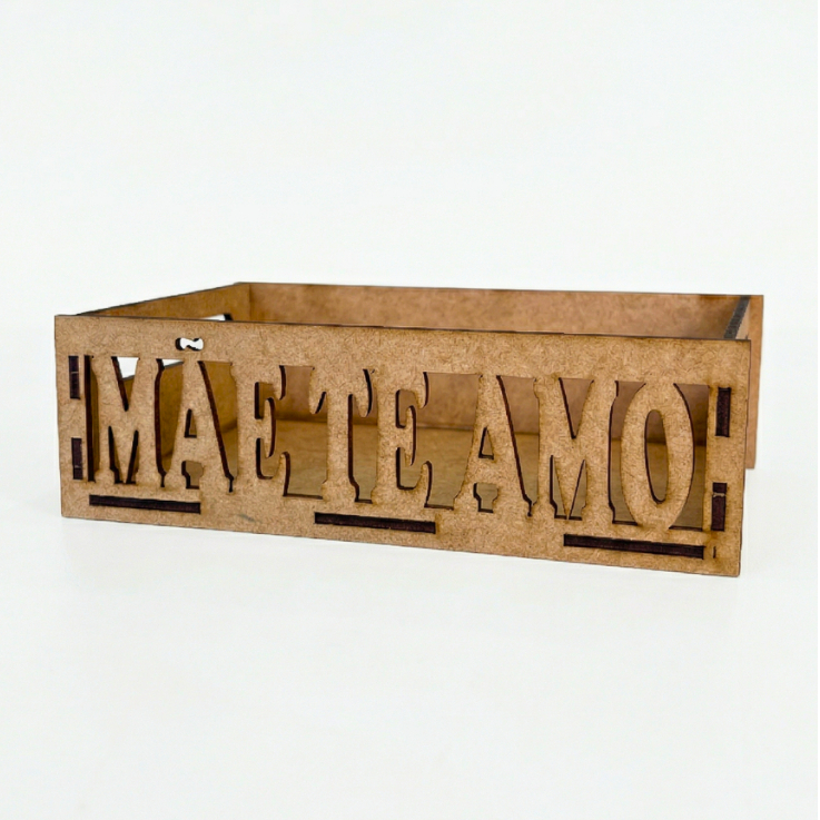 kit Cesta Bandeja Dia das Maes 10 und em Mdf 20x15 decorada Vazada