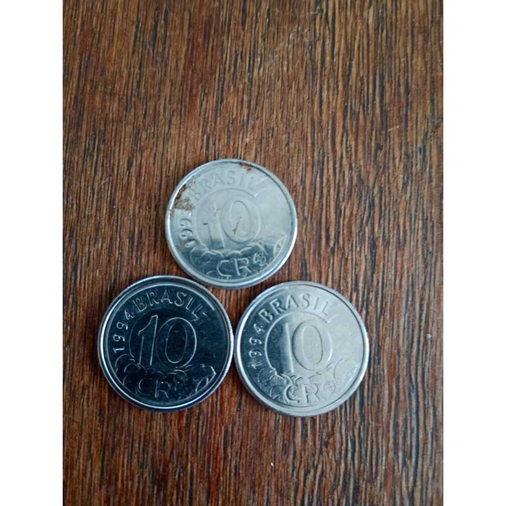 Moeda 10 Cruzeiros Reais 1993/1994 - Tamanduá - Lote com 3