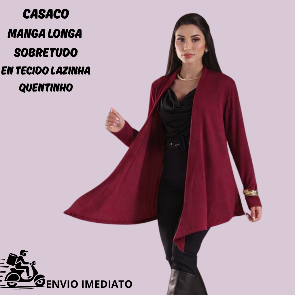 Blusão Femenina Aberto Soltinho Lãzinha Quentinha - Cardigan Casaco Agasalho Sobretudo Inverno