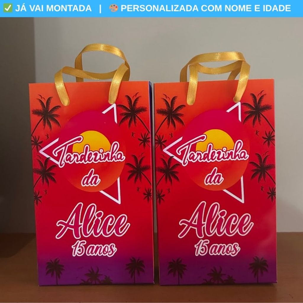 Sacolinha Personalizada Surpresa Xv ANos Tardezinha Festa Infantil | Lembrancinha Aniversário