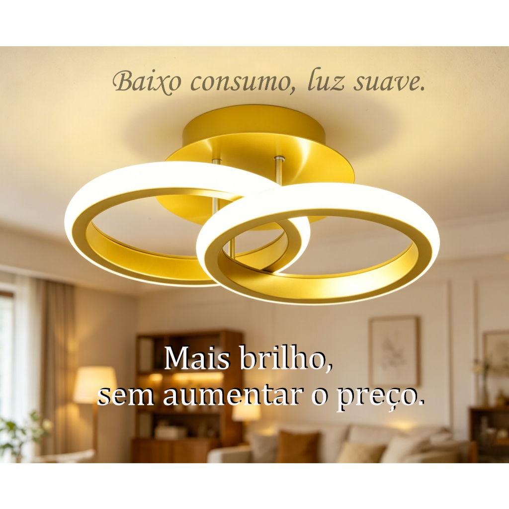 Luminaria teto moderna plafon led 3/1 lustre para quarto, sala, escritorio, corredor, cozinha