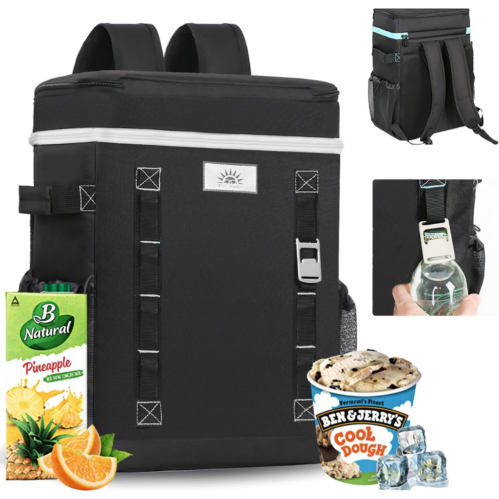 Mochila Térmica 30L 50 Latas Bolsa Termica Isotérmico Grande, 45x35x20cm para Praia e Acampamento