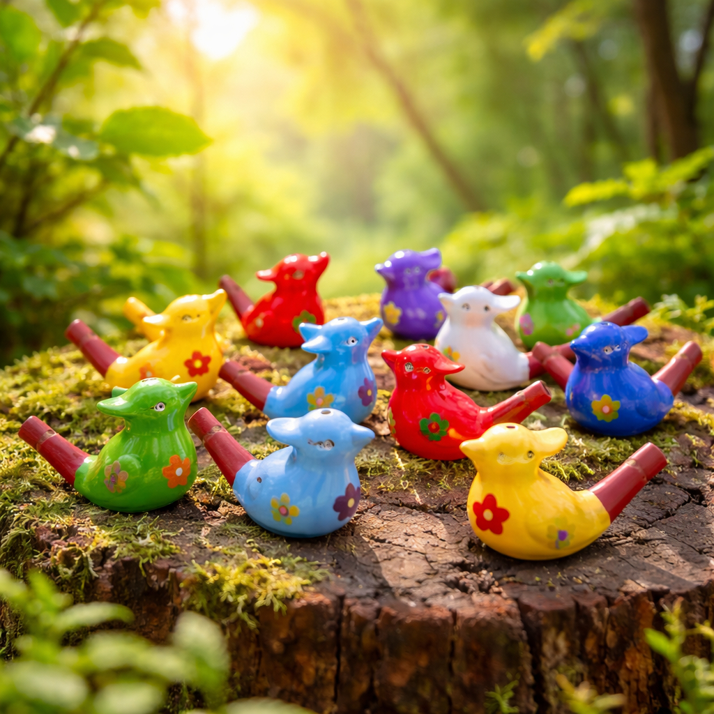 Passarinho Apito de cerâmica som de passarinho ao colocar água Musicalização infantil contação de históriasl