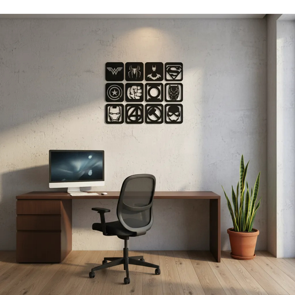 Kit Quadro Herois da Marvel e DC Decorativos| em MDF 3mm - acompanha dupla face