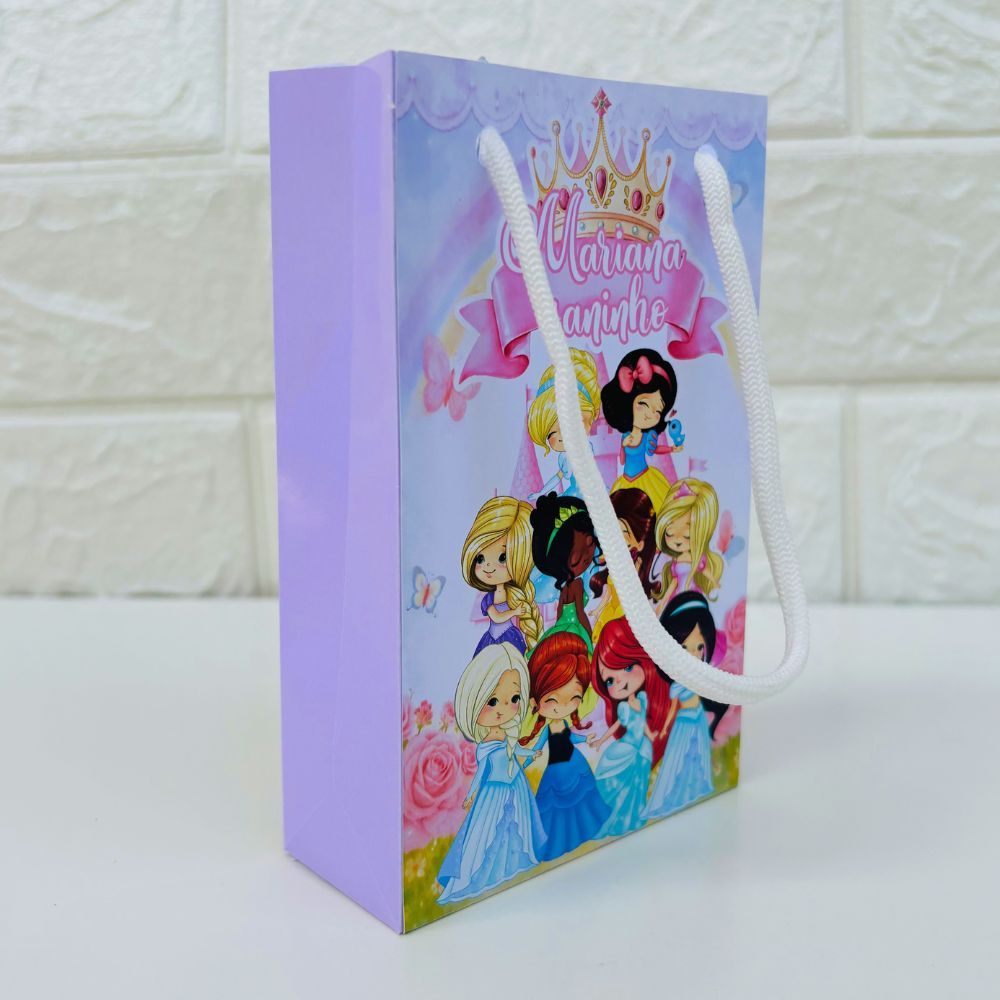 Sacolinha P Princesas Cute Personalizados /Lembrancinha de Festa Princesas Baby /Aniversário
