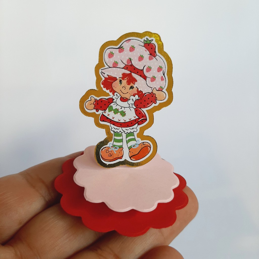 Tags Aplique 3D MORANGUINHO TRADICIONAL - Lembrancinhas, Apliques em pra caixinhas, cofrinhos, Nutella entre outros