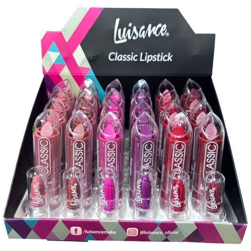 Box C/24 Pçs Batom Classic Lipstick Luisance 6 Cores L3205