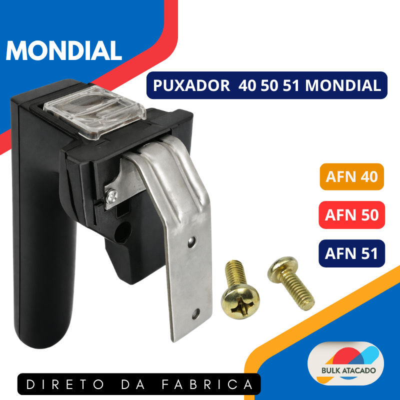 Puxador Mondial Air Fryer AFN40 AFN50 AFN51 Preto Reposição Resistente Encaixe Firme Instalação Rápida Original
