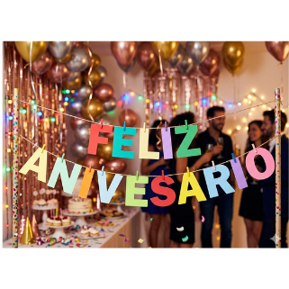 Faixa Frase Feliz Aniversário EVA Letra Colorida Para Varal Decoração Festa