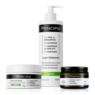 Principia Kit Trio Hidratação c/ Creme Hidratante Facial CH-01 + Loção Hidratante LH-02 5…