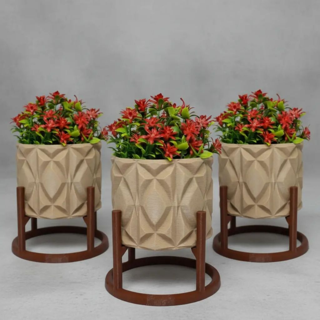 Kit 3 Vasos Decorativos Espiral Cachepô Decoração Enfeite Casa Sala Rack  Minimalista