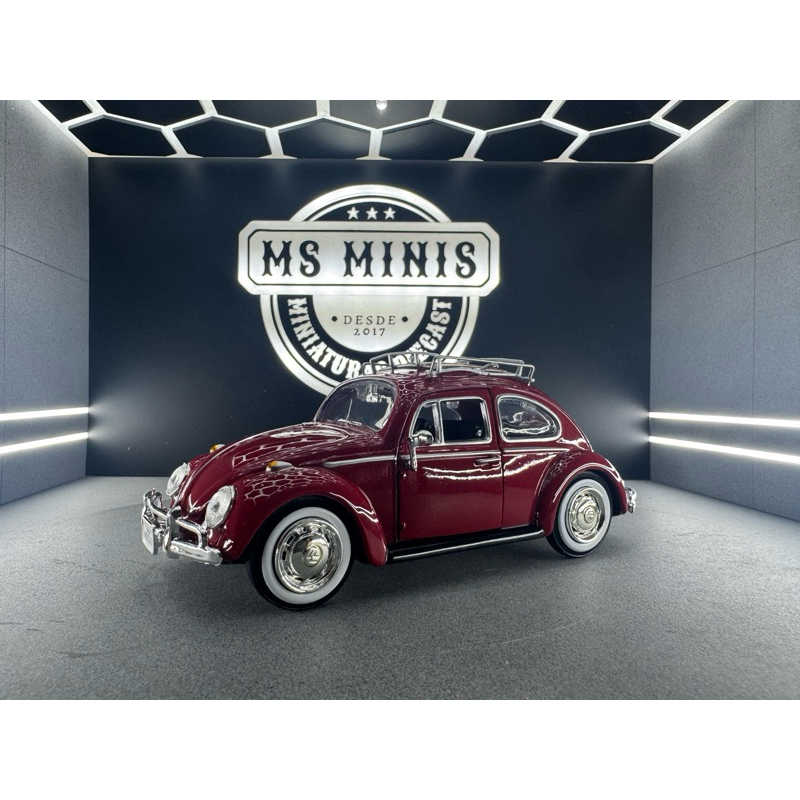 Miniatura Motormax - 1966 Volkswagen Fusca Beetle Escala 1/24