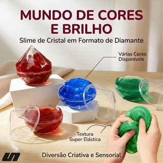 Kit Slime Diamante com Glitter Colorido | 4 Cores Lindas Brinquedo Anti-Stress 10