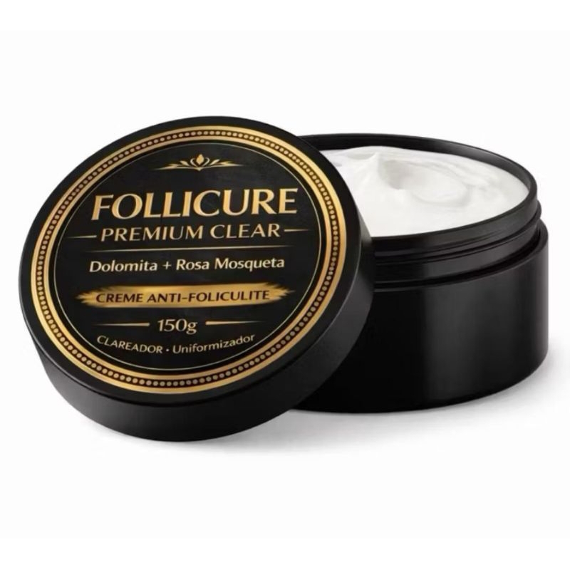 Follicure Premium Clear 150g | Creme Anti-Foliculite Clareador com Rosa Mosqueta e Dolomita